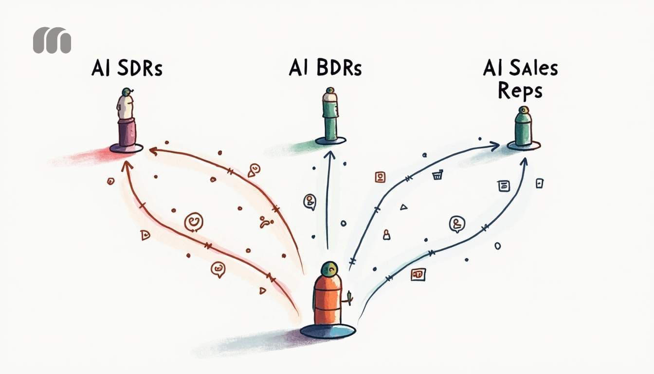 AI SDR vs AI BDR vs AI Sales Rep